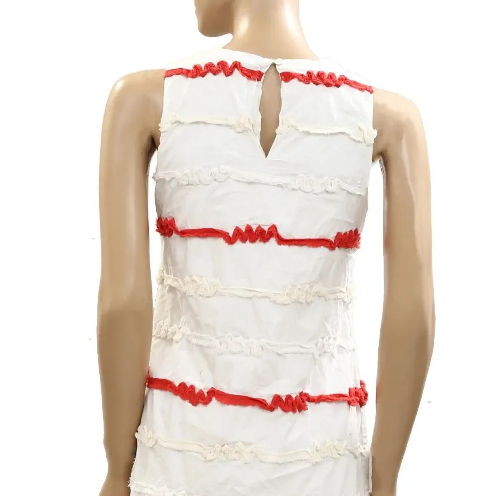 Voyageur by MERSEA Luna High Neck Ribbon Mini Dress Sleeveless Cotton XS 284436